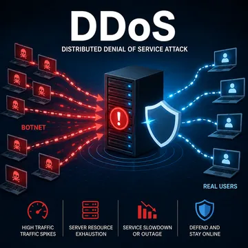 حملات DDoS یا Distributed dential of service